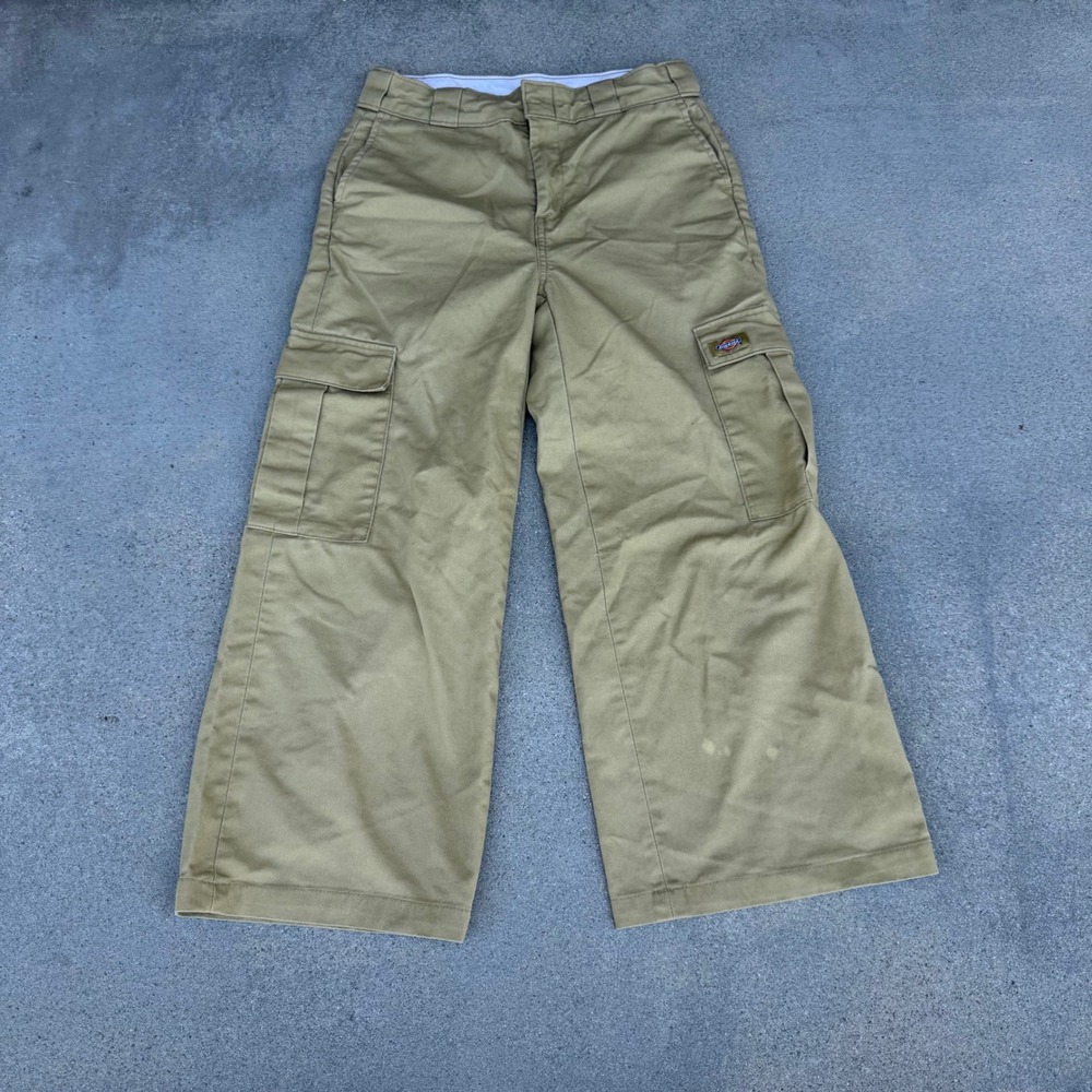 Dickies Khaki Wide Leg Cargo Pants Tan Utility Workwear Women 2R